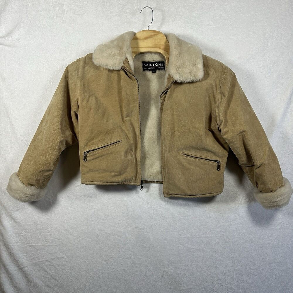 Wilson Leather Jacket Women's Medium Faux Fur Fully Lined Pilots Jacket